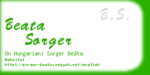 beata sorger business card